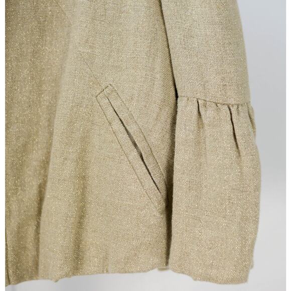 DVF Diane Von Furstenberg Cute Cropped Tan Gold Jacket sz 10 - Picture 2 of 6